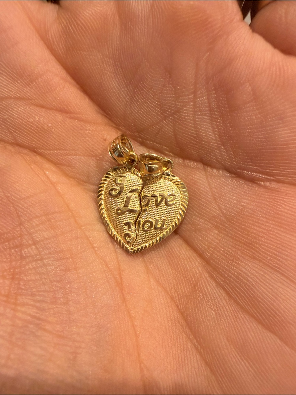 10k Gold Heart "I Love You" Pendant Charm